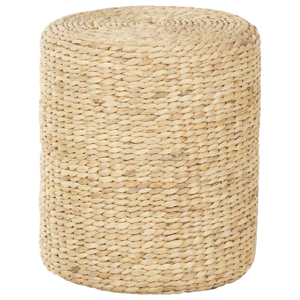 Maple and Jade Handmade Woven Drum Accent End Table in Brown, , large