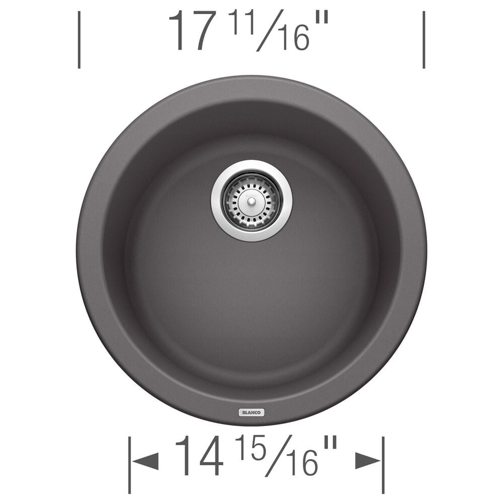 Blanco Rondo 18&quot; Dual Mount Bar Sink in Cinder, , large