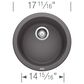 Blanco Rondo 18" Dual Mount Bar Sink in Cinder, , large