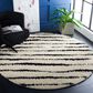 Safavieh Venus Shag VNS603A 6"7" Round Ivory and Black Area Rug, , large
