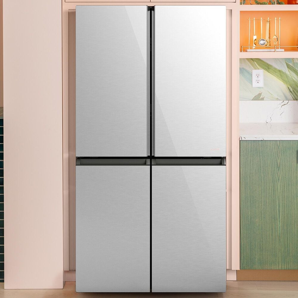 GE Appliances 22.9 Cu. Ft. Smart Counter-Depth Quad-Door Refrigerator in Platinum Glass, , large