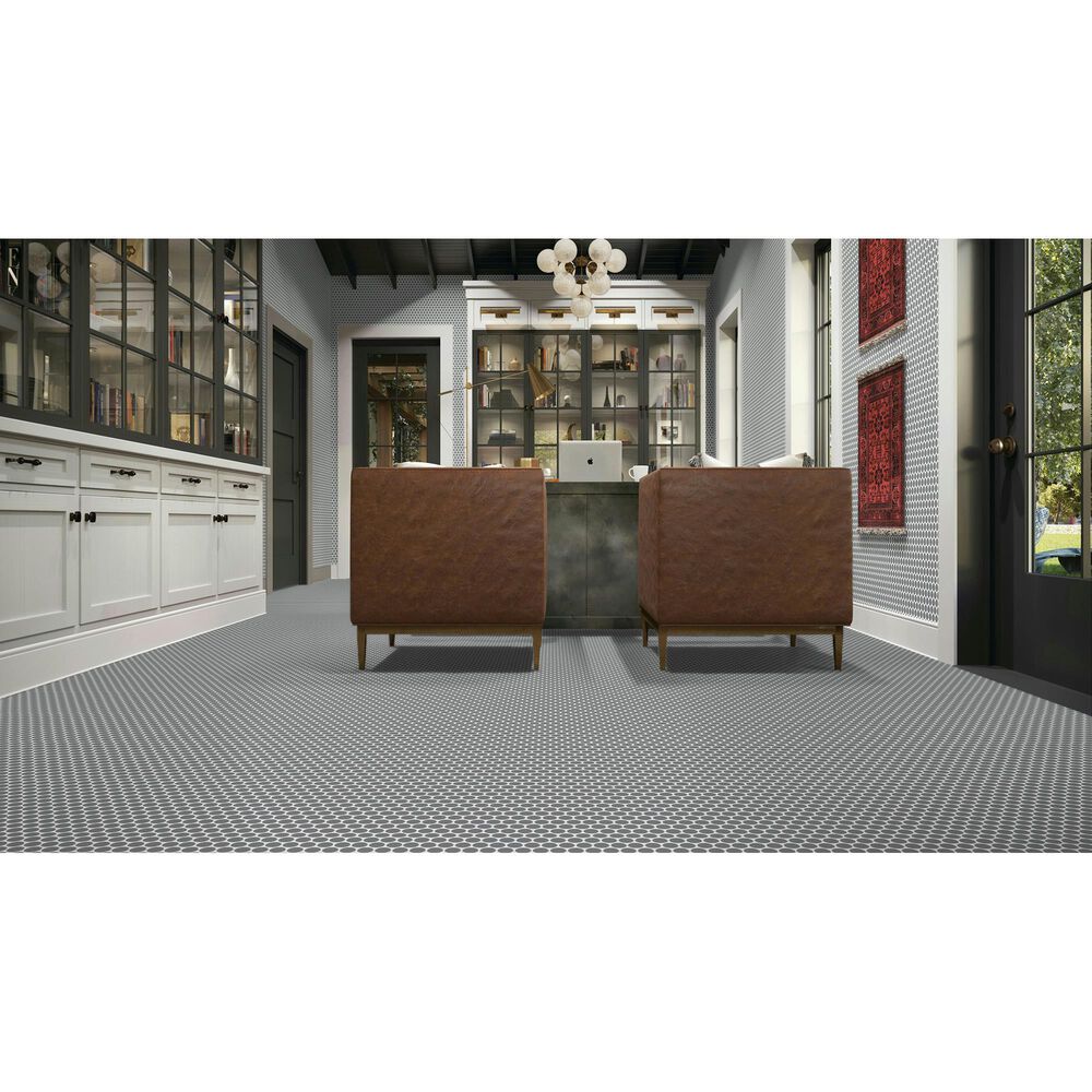 Dal-Tile Color Wheel Matte Suede Gray 13&quot; x 11&quot; Ceramic Mosaic Sheet, , large