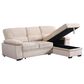 HOMLUX 97.5"W Velvet Sleeper Sectional Sofa with Reversible Storage Chaise, in Beige, , large