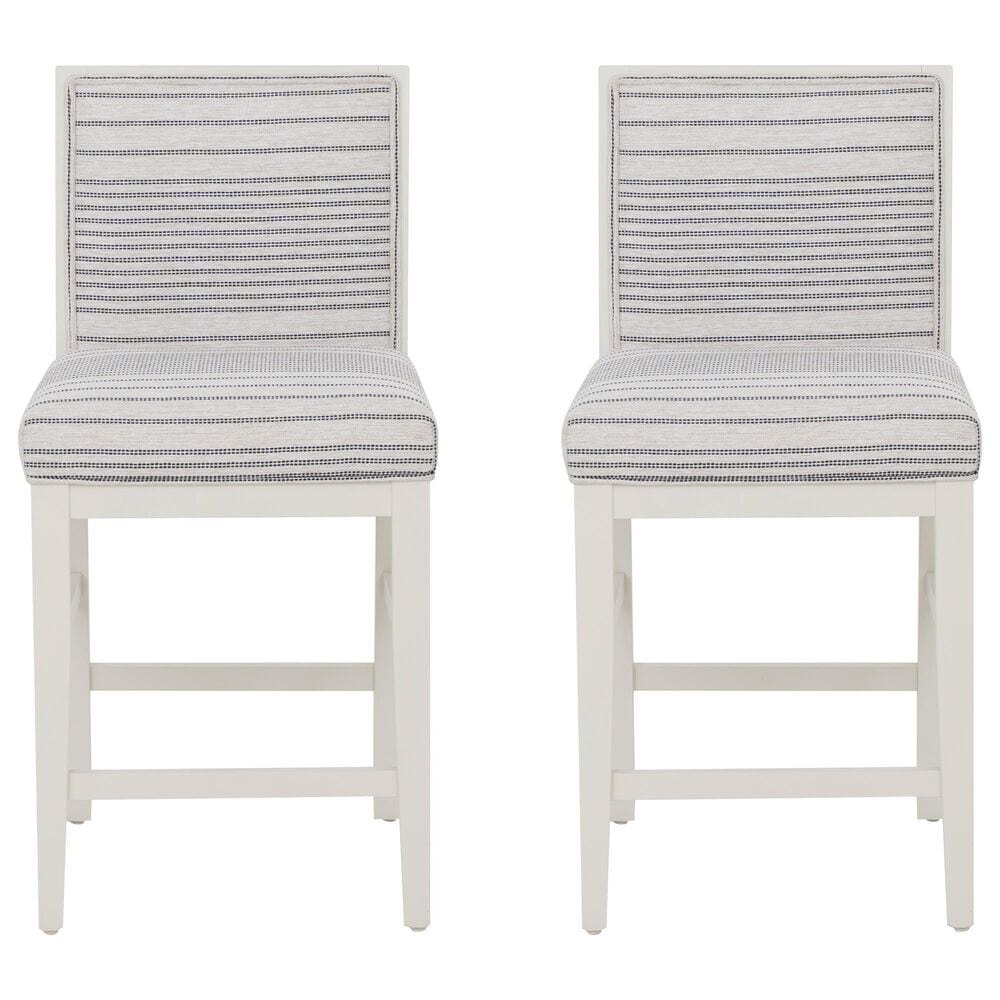 Linon Home Decor Regina Counter Stool with Light Grey Cushion in White (Set of 2), , large