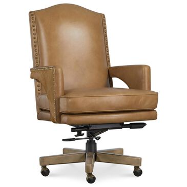 Hooker Furniture Rochelle Executive Swivel Tilt Chair in Warm Brown and Antique Gold, , large