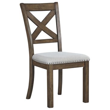 Signature Design by Ashley Moriville Dining Chair with Beige Cushion in Grayish Brown, , large