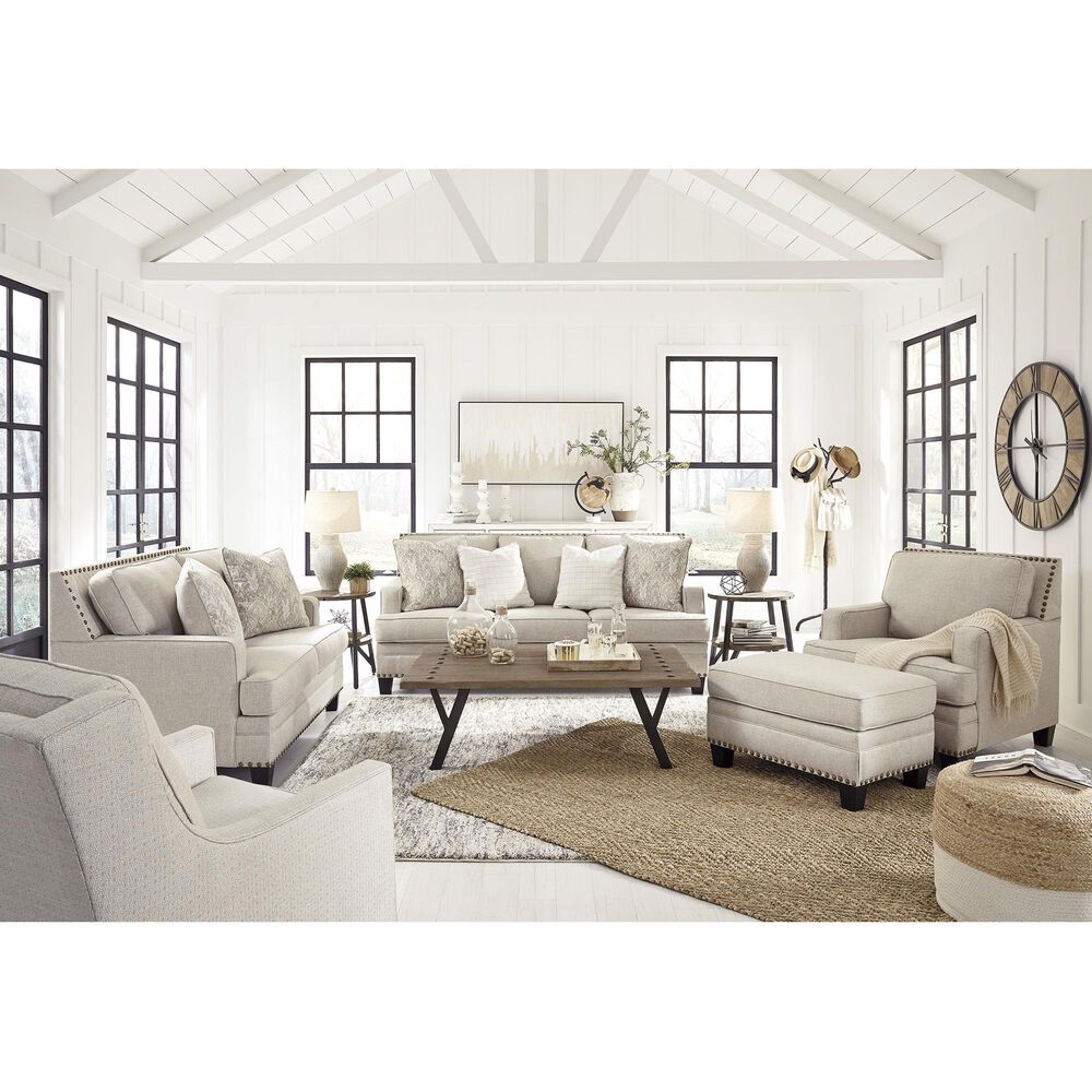 Ashley Claredon Ottoman in Linen, , large