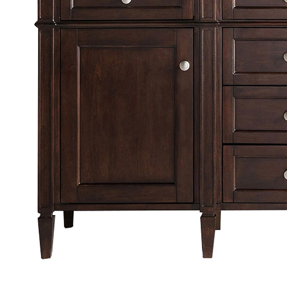 James Martin Vanities Brittany 60&quot; Double Bathroom Vanity in Burnished Mahogany with 3 cm Lime Delight Quartz Top and Rectangular Sinks, , large