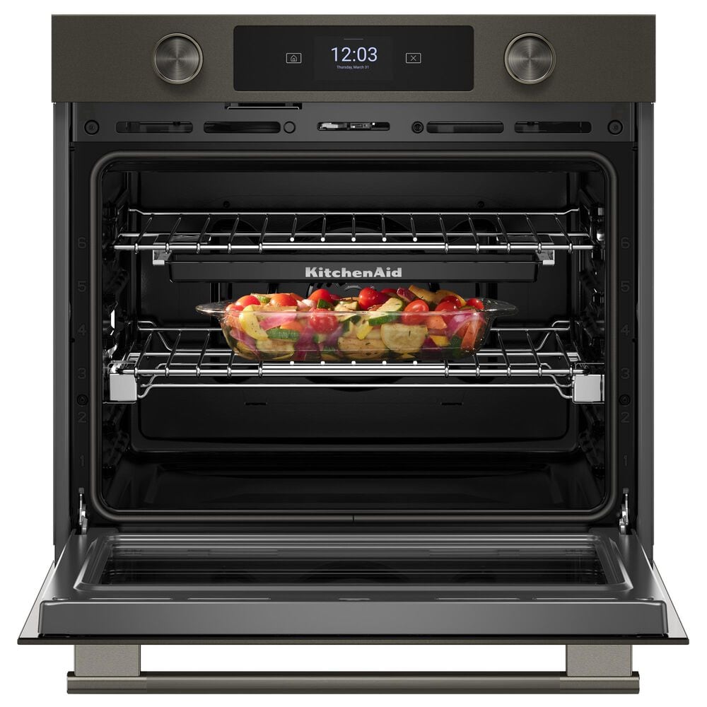 KitchenAid 2-Piece Kitchen Package with Black Ore 30" Smart Single Wall Oven and Stainless Steel 36" Gas Cooktop, , large