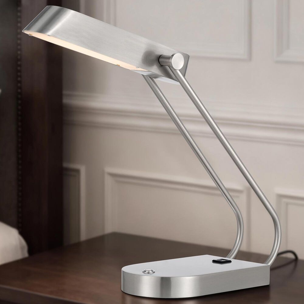 Cal Lighting Vector Desk Lamp in Brushed Steel, , large