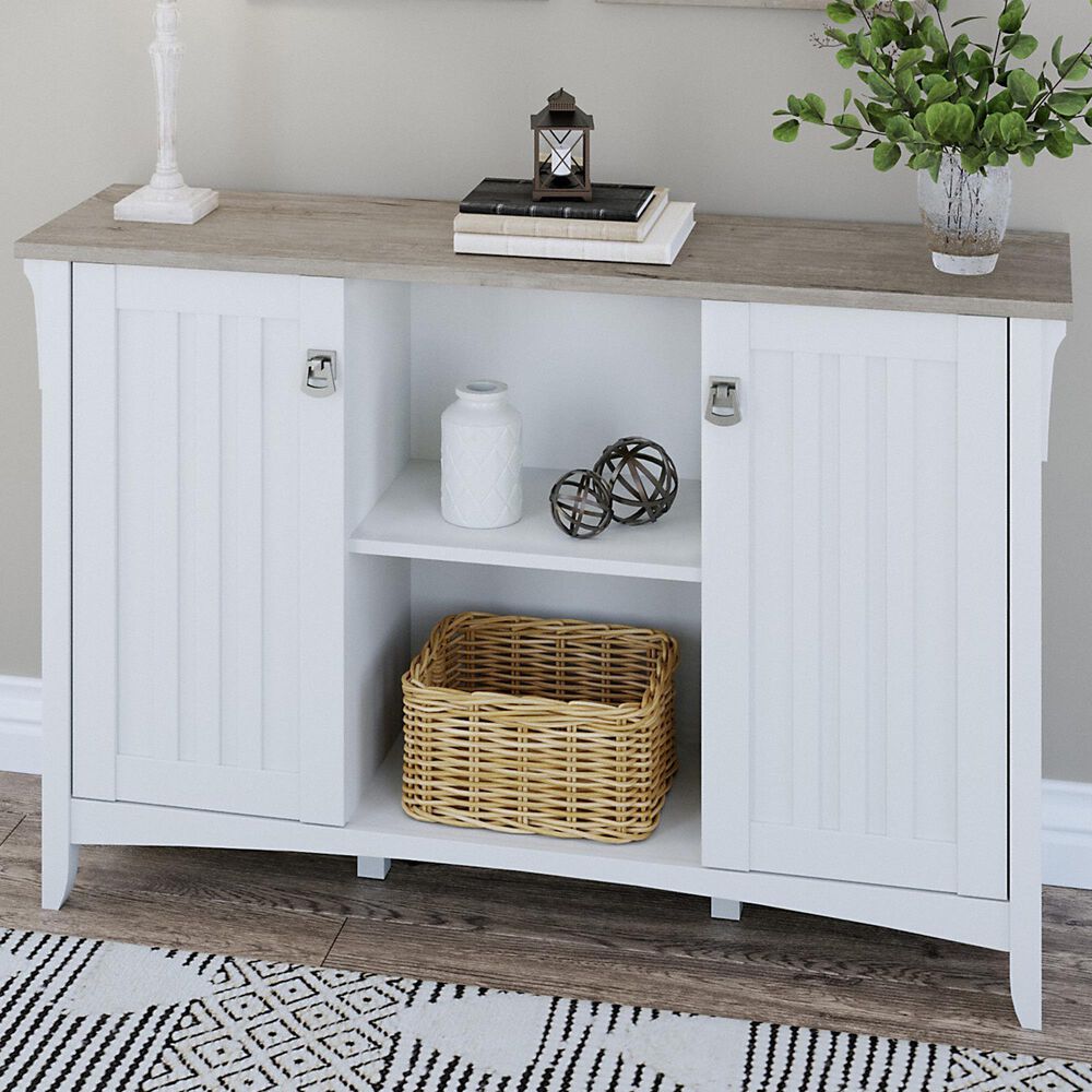 Bush Salinas Accent Storage in Shiplap Gray/Pure White