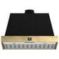 Forno Vittorio 36" Wall Mount Range Hood in Black and Antique Brass, , large