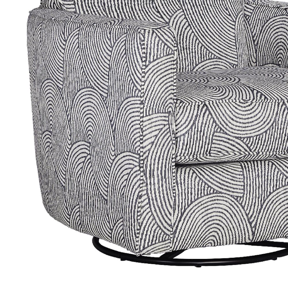 Fusion Furniture Amos Pebble Swivel Glider Chair in Dynamic Horizon, , large