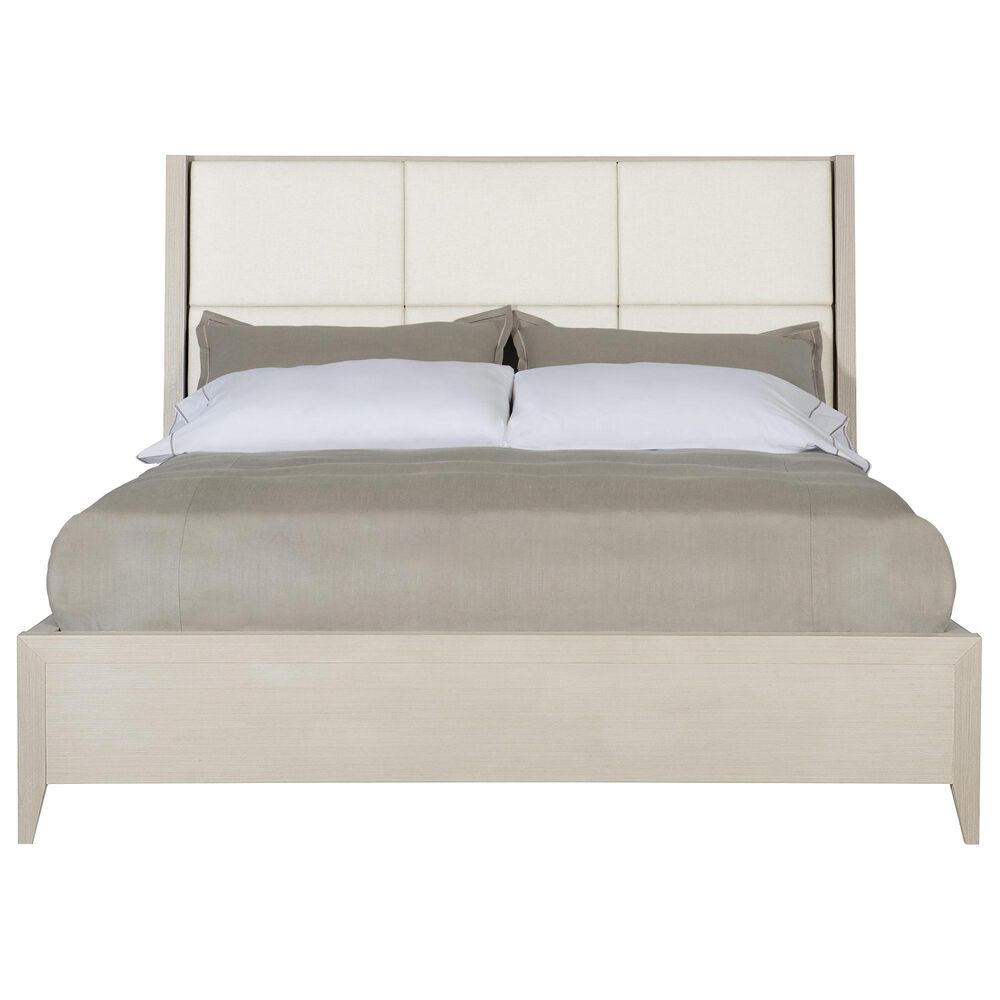 Bernhardt Axiom King Upholstered Panel Bed in Linear Gray, , large