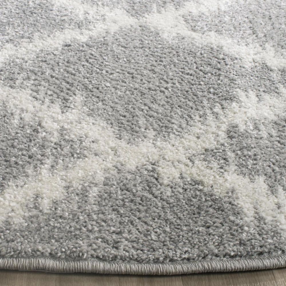 Safavieh Adirondack ADR120B 6&#39; Round Silver and Ivory Area Rug, , large