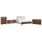 Riva Ridge Jasper 5 Piece California King Upholstered Panel Bedroom Set in Modern Walnut, , large