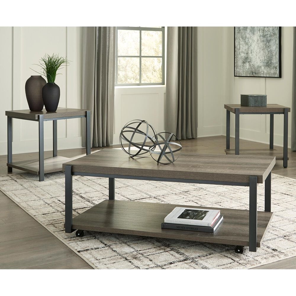 Ashley Wilmaden 3-Piece Occasional Table Set in Gray/Black, , large
