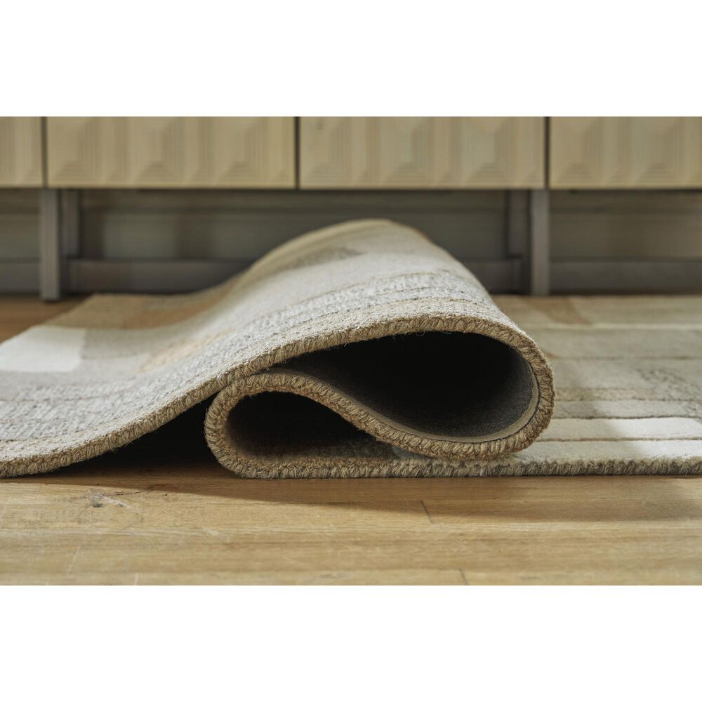 Ashley Abbotton 5&#39; x 7&#39; Taupe and Gray Area Rug, , large