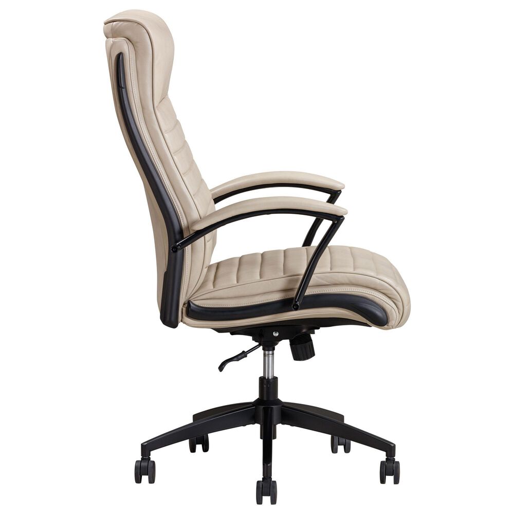 Simeon Collection Leather Desk Chair in Antique Linen, , large
