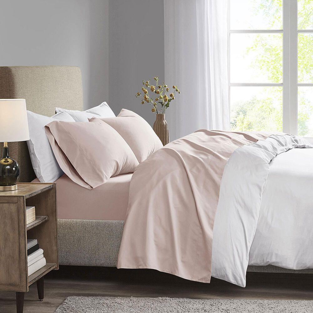 Hampton Park Madison Park 4-Piece Luxurious Brushed Microfiber Deep Pocket King Sheet Set in Blush, , large