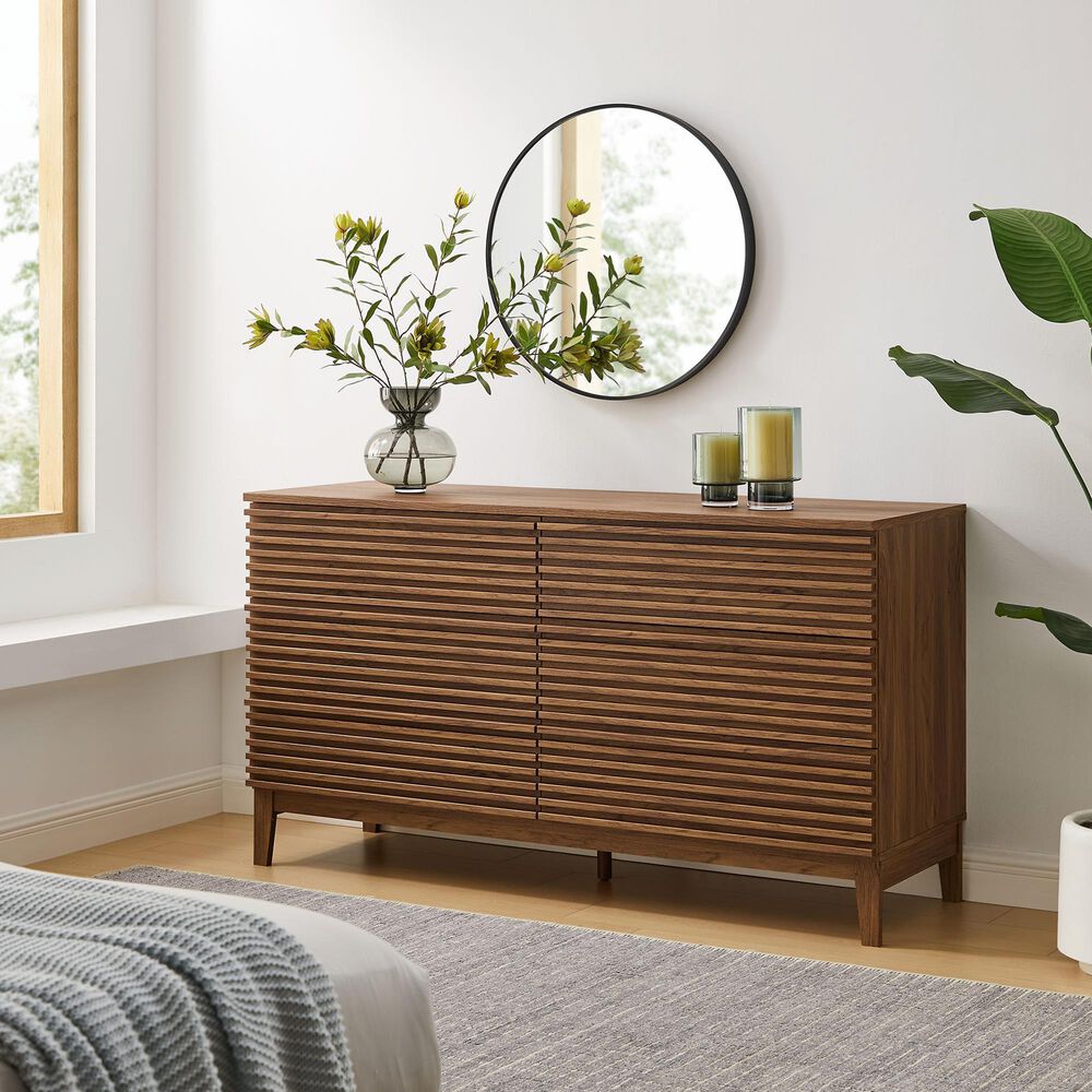 Modway Render 63" 6-Drawer Dresser in Walnut, , large