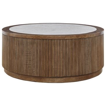 Ashley Hadonna Round Coffee Table in Light Brown, , large