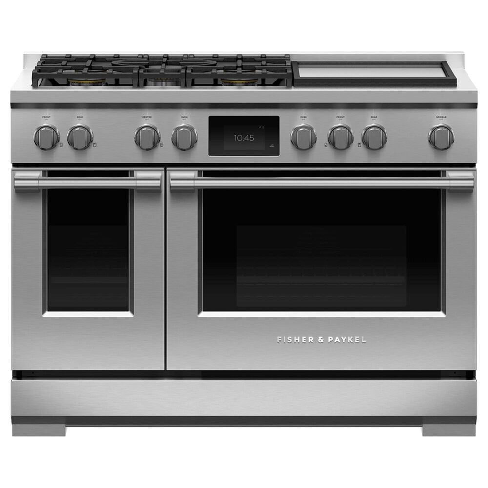 Fisher & Paykel 48" Professional Dual Fuel Range with 5 Burners and Natural Gas in Stainless Steel, , large