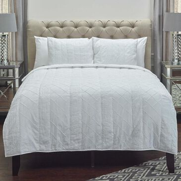 Rizzy Home Claire 90" x 92" Quilt in White, , large