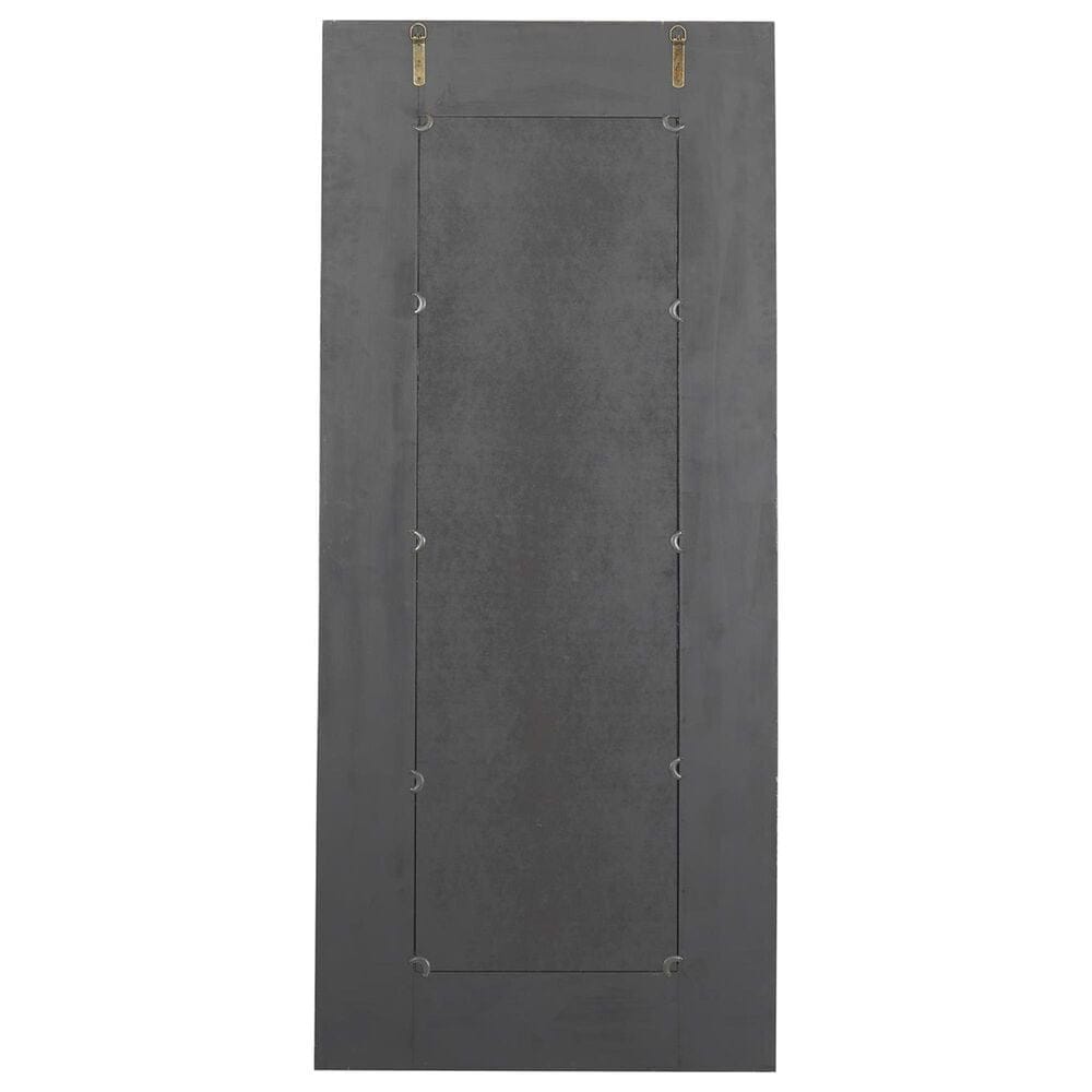 Maple and Jade 59&quot; x 26&quot; Wood Wall Mirror in Distressed White, Gray and Brown, , large