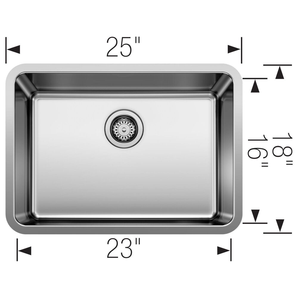 Blanco Formera 25&quot; Large Single Bowl Kitchen Sink in Stainless Steel, , large