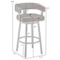 Blue River Lorin 26" Swivel Counter Stool with White Cushion in Stainless Steel, , large
