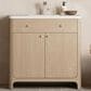 James Martin Vanities Gracyn 36" Single Bathroom Vanity in Coastal Driftwood with 3 cm White Zeus Quartz Top and Rectangular Sink, , large