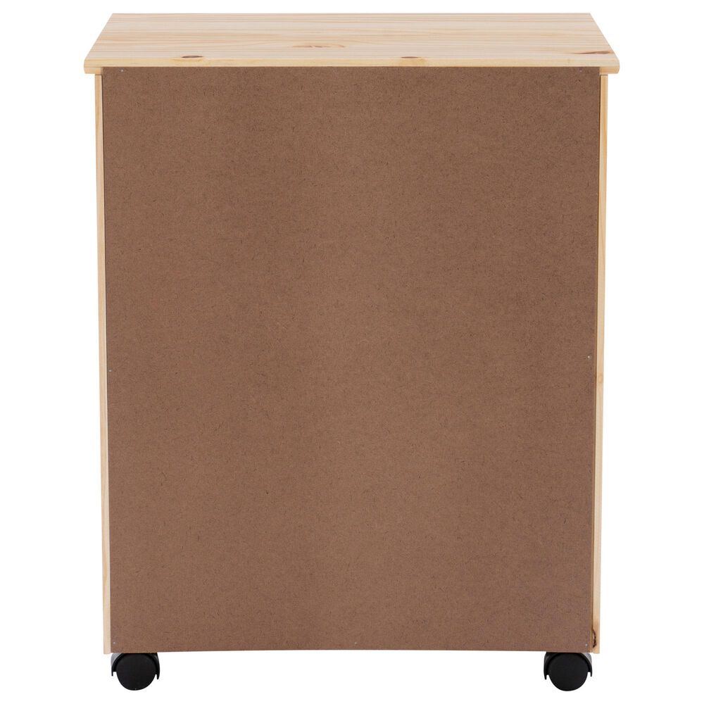 Linon Home Decor Cary 6-Drawer Wide Rolling Cart in Natural, , large