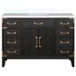 Lexora Home Laurel 48" Single Bathroom Vanity in Black Oak with White Quartz Top and Rectangular Sink, , large
