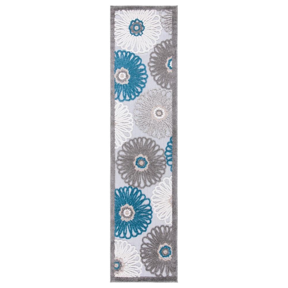 Safavieh Cabana CBN676B 2"2" x 9" Beige and Blue Indoor/Outdoor Performance Runner, , large
