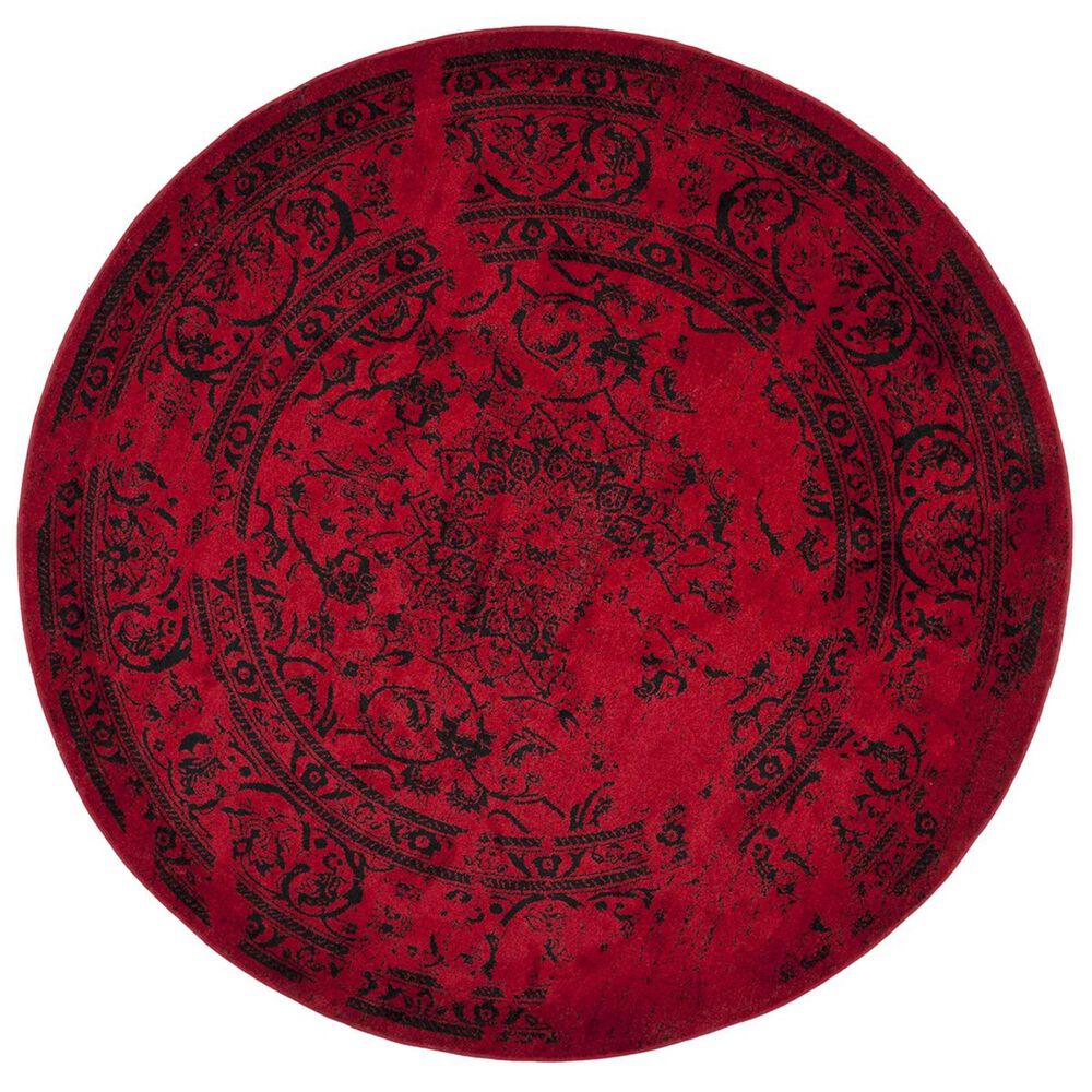 Safavieh Adirondack ADR101F-4R 4&#39; x 4&#39;  Red/Black Round Rug, , large