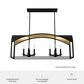 Hunter Dukestown 8-Light Linear Chandelier in Natural Iron and Gold Leaf, , large