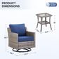 Hearth and Haven 3-Piece Outdoor Wicker Swivel Chair Set with 19" Side Table in Blue, , large