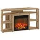 HOMLUX 47" Corner TV Stand with Electric Fireplace in Flagstaff Oak, , large