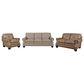 Bordeaux & Co 3-Piece Stationary Leather Living Room Set in Juno Pebble, , large