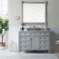 James Martin Vanities Brittany 48" Single Bathroom Vanity in Urban Gray with 3 cm Carrara White Marble Top and Rectangle Sink, , large
