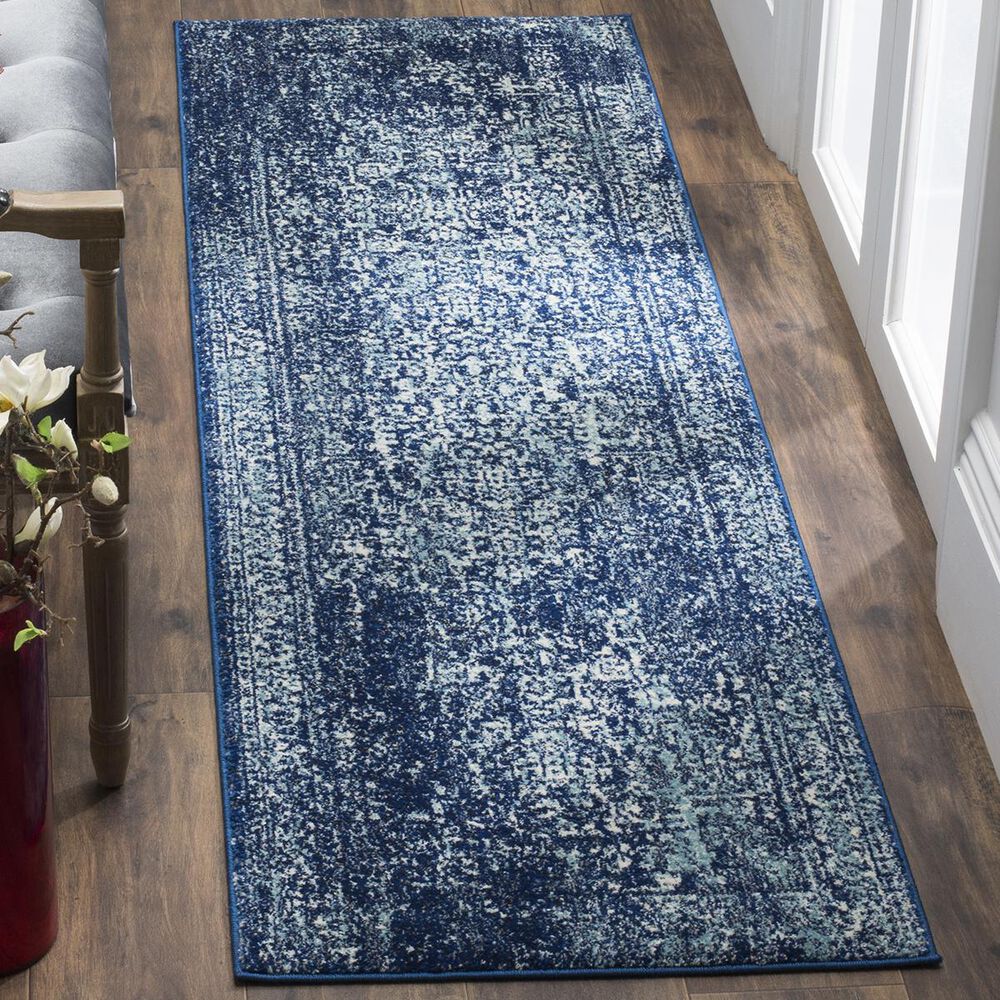 Safavieh Evoke EVK256A 2"2" x 13" Navy and Ivory Runner, , large