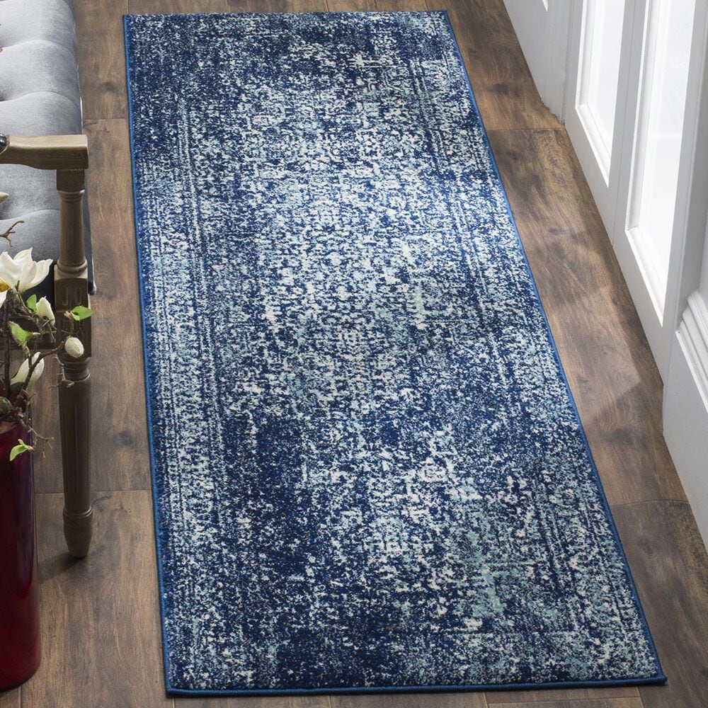 Safavieh Evoke EVK256A 2"2" x 13" Navy and Ivory Runner, , large