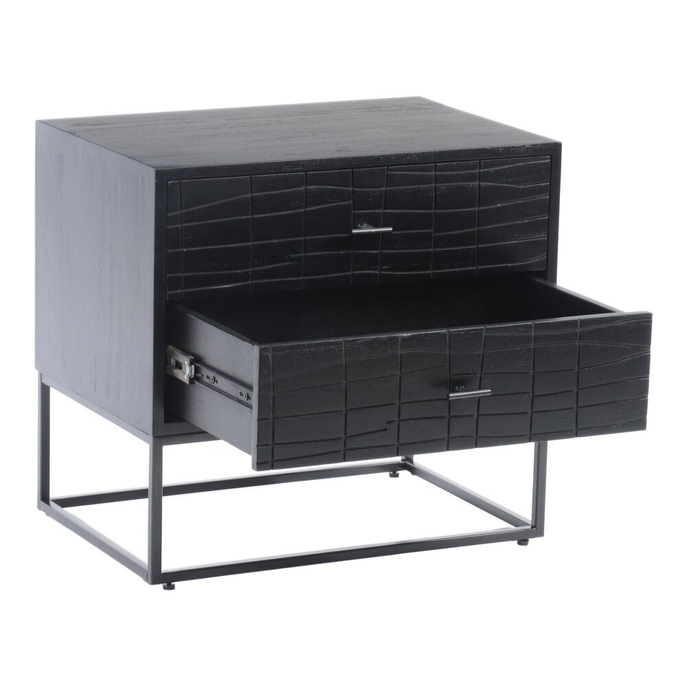 Moe&#39;s Home Collection Atelier 2 Drawer Nightstand in Black, , large