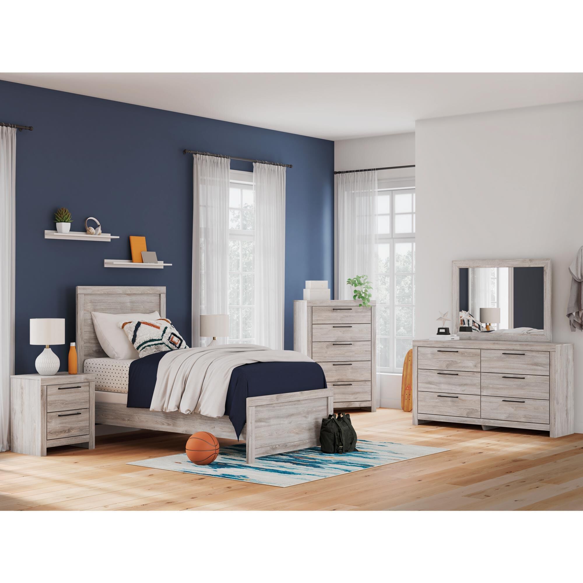 Ashley Broachmyn 2 Drawer Nightstand in Light Gray