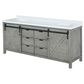 Lexora Home Marsyas 84" Double Bathroom Vanity in Ash Grey with 2 cm White Cultured Marble Top and Rectangular Sinks, , large