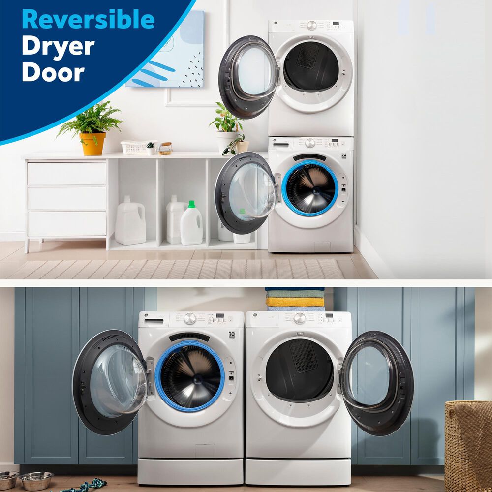 GE Appliances 7.8 Cu. Ft. Smart Front Load Electric Dryer in White, , large