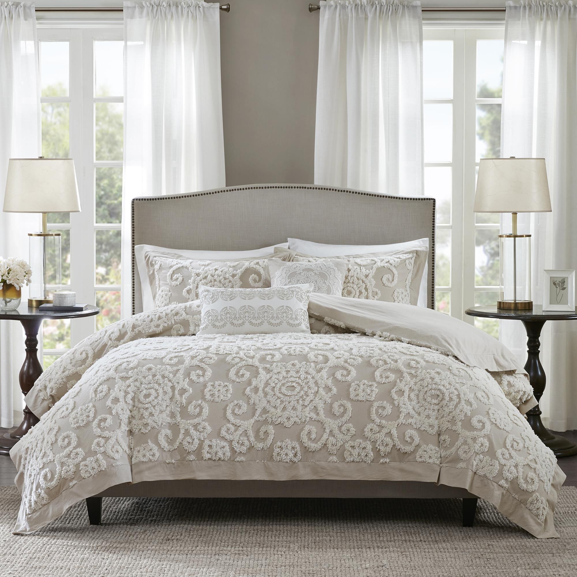 Taupe discount comforter queen
