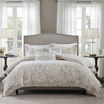 Hampton Park Suzanna 3-Piece Full/Queen Comforter Set in Taupe, , large