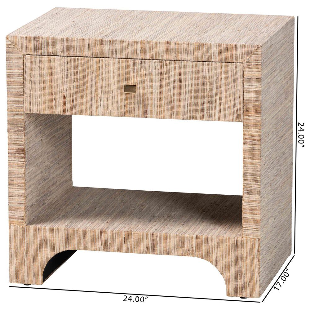 Baxton Studio Julia 1-Drawer Nightstand in Natural, , large